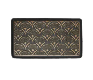Bronze Floral Rubber Boot Tray, 15" x 31"