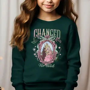 Wicked Changed For Good Shirt, Pink and Green Youth Shirt, Elphaba and Glinda Graphic Sweatshirt, Musical Movie Fan Gift for Kids and Women