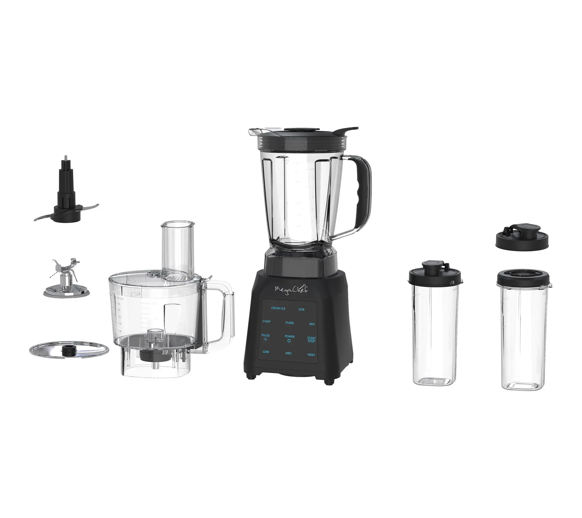 MegaChef 8 Cup Digital Blender with 5 Cup FoodProcessor