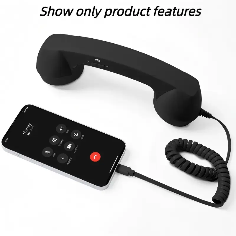 New Type-C Direct Plug Phone, Retro Silent, No Conversion Needed, External Speaker, Ergonomic Design, Compact, Rich Colors, Portable Mini Audio, Earphones, Portable Size
