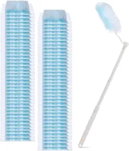 60 Count Duster Refills, Disposable Duster Kit Duty Microfibre Dusters with Extendable Handle Starter Multi-Surface Dusters for Home Furniture Blinds Ceiling Fan
