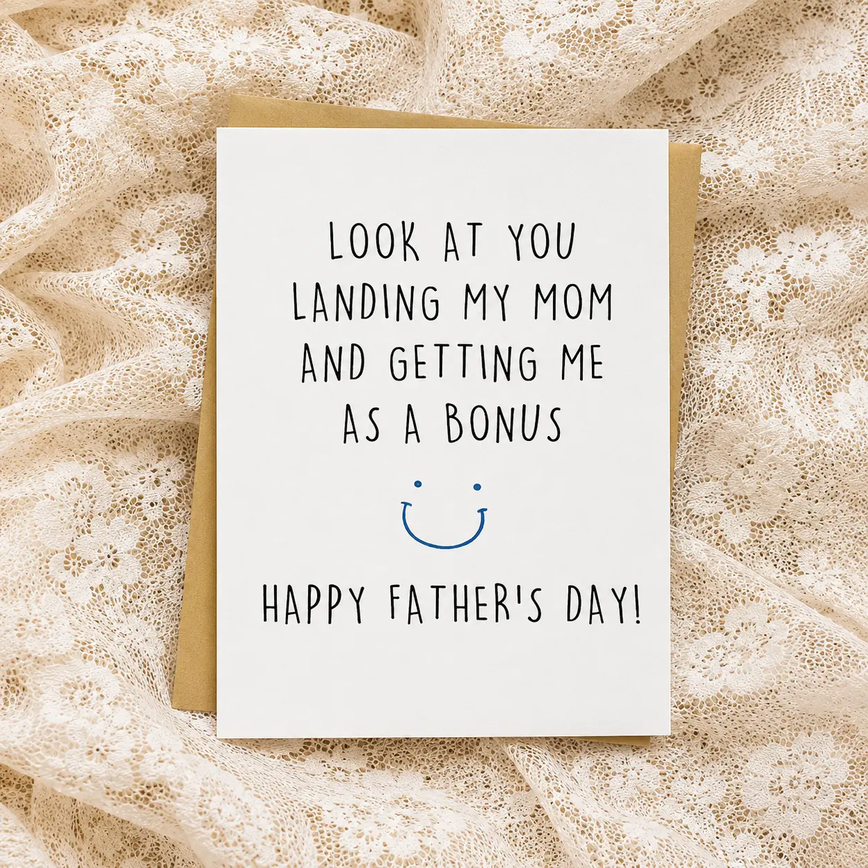 Funny Stepdad Father’s Day Card from Step Son & Daughter – Happy Father’s Day Card for Bonus Dad – Humorous Greeting Card Gift for Stepdad – Thoughtful Keepsake with Envelope – DPCLICK