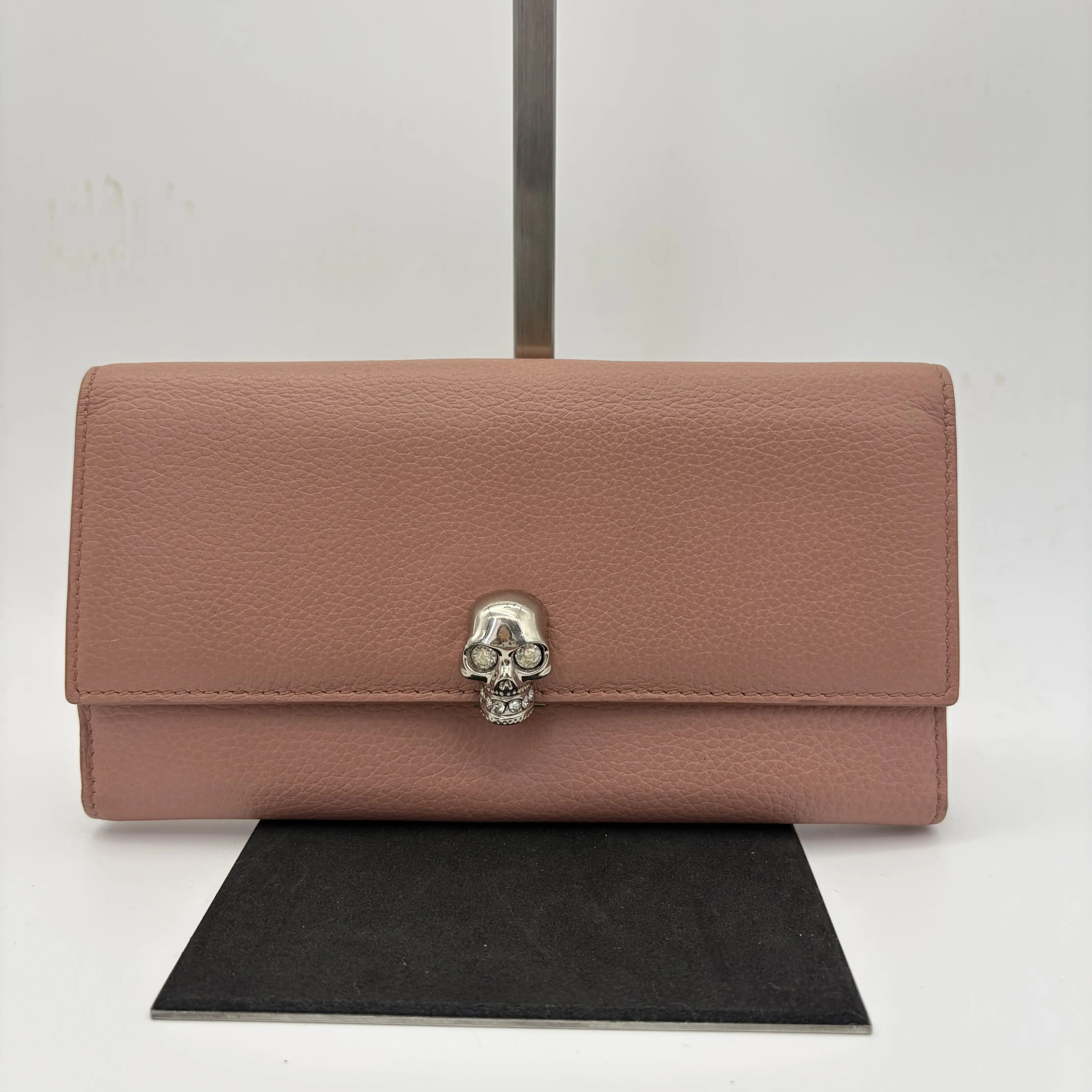 Pre-owned Alexander McQueen Pink Skull Long Flap Wallet