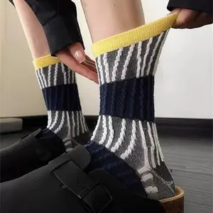 3 Pack Ribbed Knit Chunky Socks for Women Streetwear Casual Breathable Soft Fit Chic Layered Styling Daily Wear