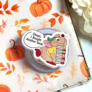 Chubby Mouse Phone Grip, Oops I Bought Another Book Griptok, Funny Hungry Mouse Reading Holder, Unique Gift for Hardcore Readers, Aesthetic Bookworm Accessory, Cute Cartoon Mouse Decor