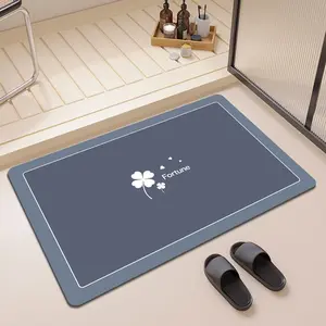 1pcs 3mm Bathroom Mat, Silica Gel Absorbent, Non-Slip, Quick-Dry, Easy Clean, Rubber Backing, Suitable for Shower Area, Laundry Room, Shower Floor Mat Non Slip