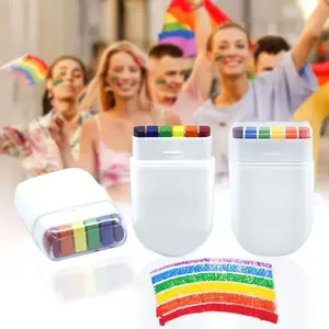 【Free Shipping 】6-Color Vibrant Rainbow Face Paint Crayon Set, UV Body Cosmetic Makeup for Kids, Perfect for Halloween, Cosplay & Party Creative Use