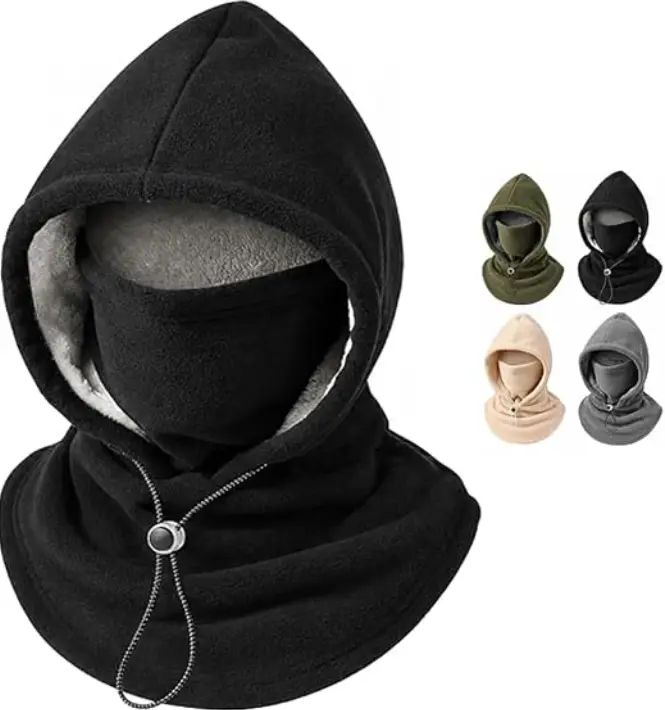 3-in-1 Winter Flannel Warm Mask Hat, Fleece Hooded Face Cover Windproof Protective Gear for Outdoor Cycling (Sports & Outdoor Accessories)