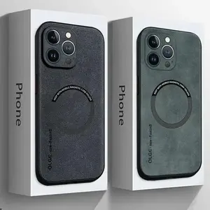 For Magsafe Luxury Leather Shockproof Phone Cases For iPhone 17 16 15 14 13 12 11 Pro Max Plus Magnetic Wireless Charging Cover