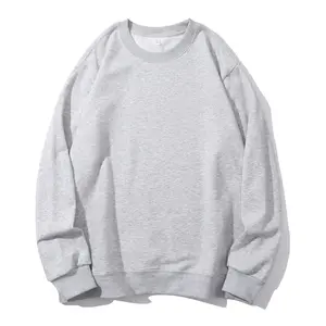 Women's Classic Crew Neck Sweatshirt - Light Gray, Oversized Fit, Soft Cotton Blend, Casual & Versatile, Perfect for Daily Wear, Layering, & All Seasons Fashion Pullover Hoodie Sleeves Tops Crewneck fall outerwear long sleeve pullover sweatshirt