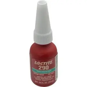 Loctite 10 mL Bottle, Green, Medium Strength Liquid Threadlocker Series 290, 24 hr Full Cure Time, Hand Tool, Heat Removal 233731