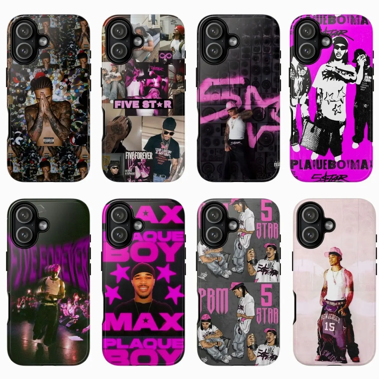 8 Styles Plaqueboymax Rapper Underground Phonecase, Plaqueboymax Album Phonecase, Compatible for iPhone17 ProMax /16/15/14/13/12/11 Plus for Samsung phones, suitable for both men and women,