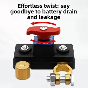 Transparent Battery Disconnect Switch, 12V 24V Universal Car Truck Power Cut Off Terminal Clamp for Vehicle Farm Tractor