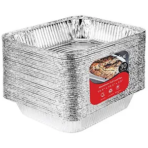 Aluminum Pans 9x13 Disposable Foil Pans (30 Pack) - Half Size Steam Table Deep Pans - Tin Foil Pans Great for Cooking, Heating, Storing, Prepping Food