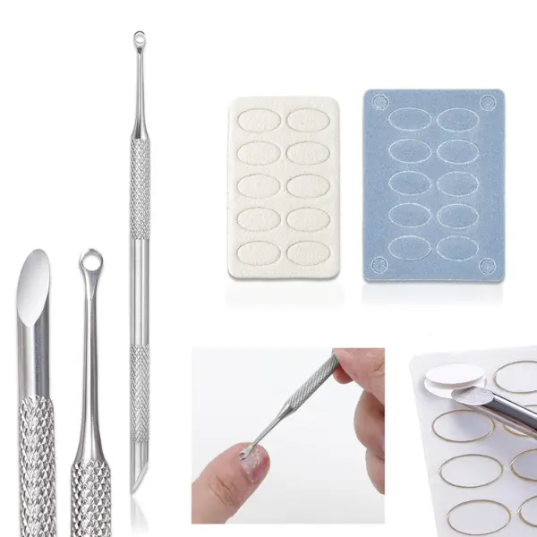"Dual-End Cuticle Pusher with Sandpaper – Nail Prep Tool for Manicure"