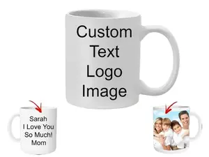 Custom Photo Coffee Mug Gift For Him Her Couples Office Mugs Company Coffee Cups Business Mugs Glossy Personalized Text Logo Image Ideal Gift Choice