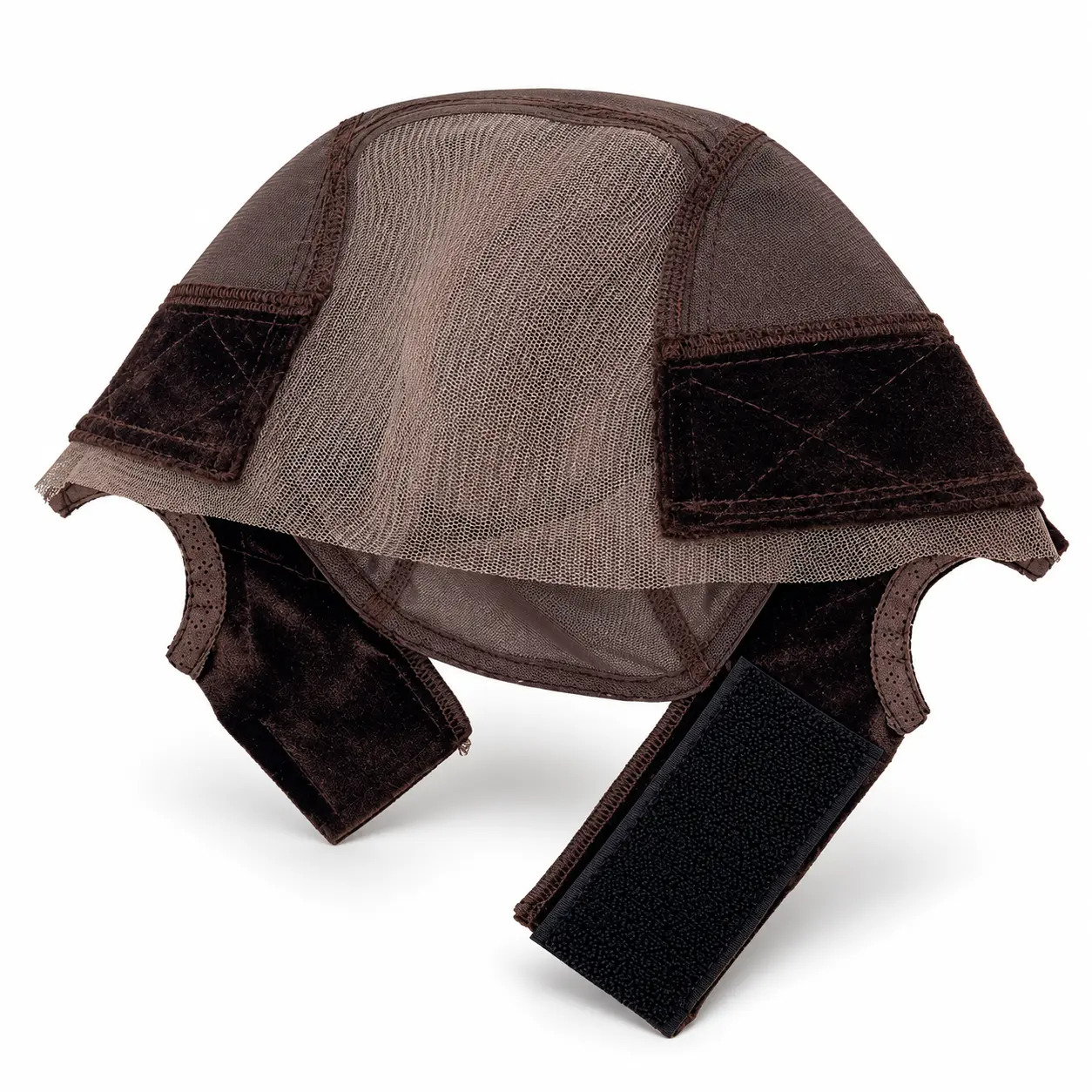 Dark Brown Wig Cap, Adjustable Mesh Wig Grip Cap with Hook & Loop Straps, Breathable Wig Liner with Secure Fit, Lightweight Hair Net for Wigs, Daily Wig Wearing Accessories for Women
