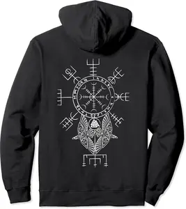 Ancient Norse Mythology Viking Symbols (on back) Pullover Hoodie - Yoandymira Shop 76B09BZT5DBZ