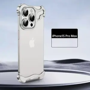 Luxury Irregular Aluminum Alloy Phone Case for IPhone 16 15 14 13 12 Pro Max 16Pro Plus Lens Film Protection Metal Shell Anti-drop and Shockproof