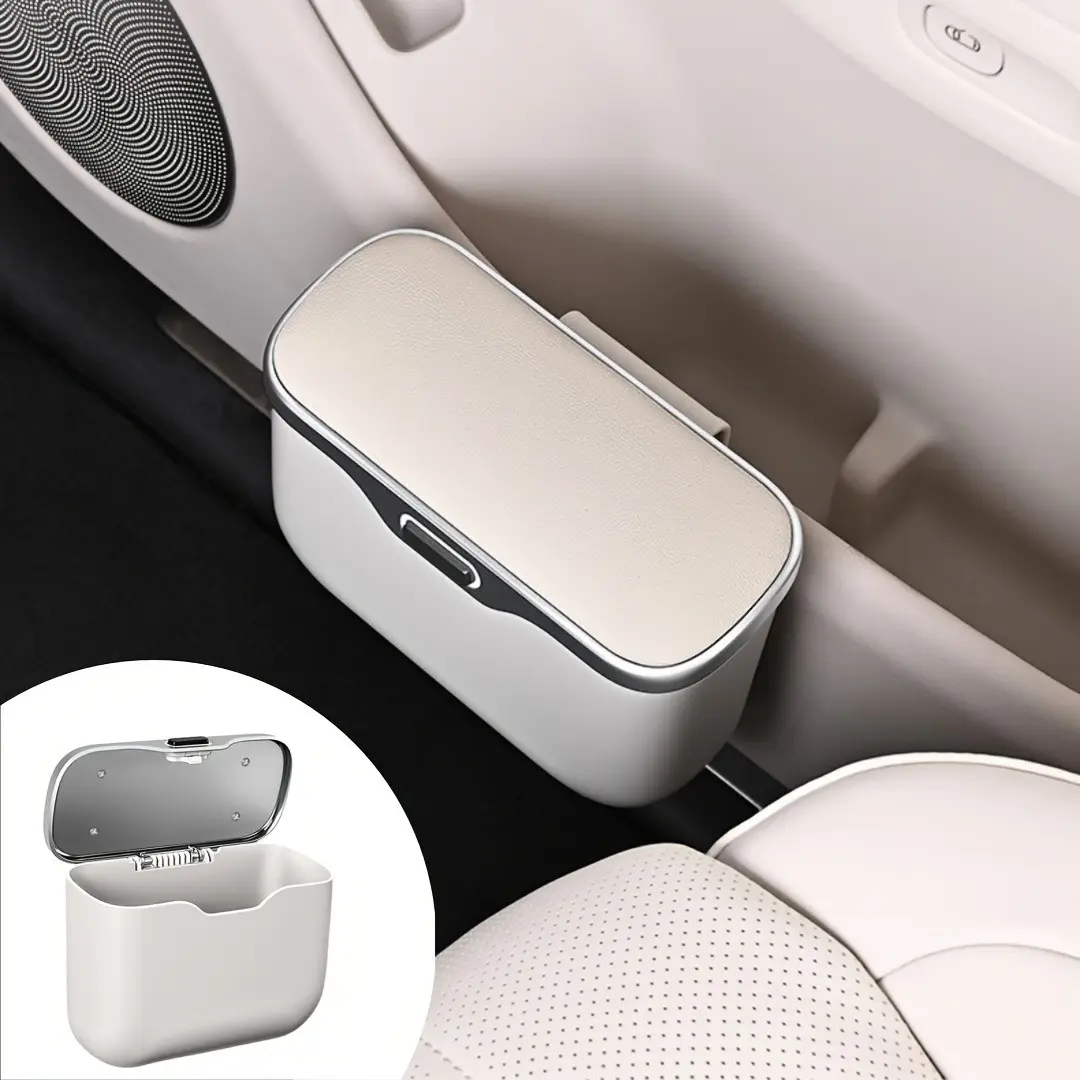 Multi-Functional Car Trash Bin, Car Trashcan, Garbage Can For Car, Trashcan For Cars, Made of Durable Abs Material, Fits 99% of Vehicles, Wet & Dry Use, Space-Saving Design, No Damage Installation, Car Organizers, Car Accessories