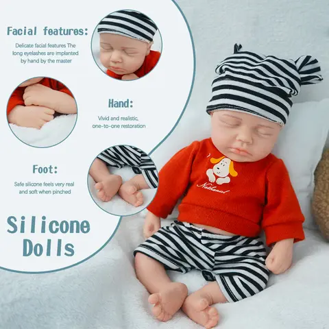 FunCuddle 12-inch Full Body Silicone Reborn Boy Doll - Lifelike Realistic Newborn, Soft Silicone, Gentle Touch, Safe for 4-6 Yrs Olds, Foot Detail, Ideal Gift (Toys & Hobbies, Dolls & Stuffed Toys, Dolls)