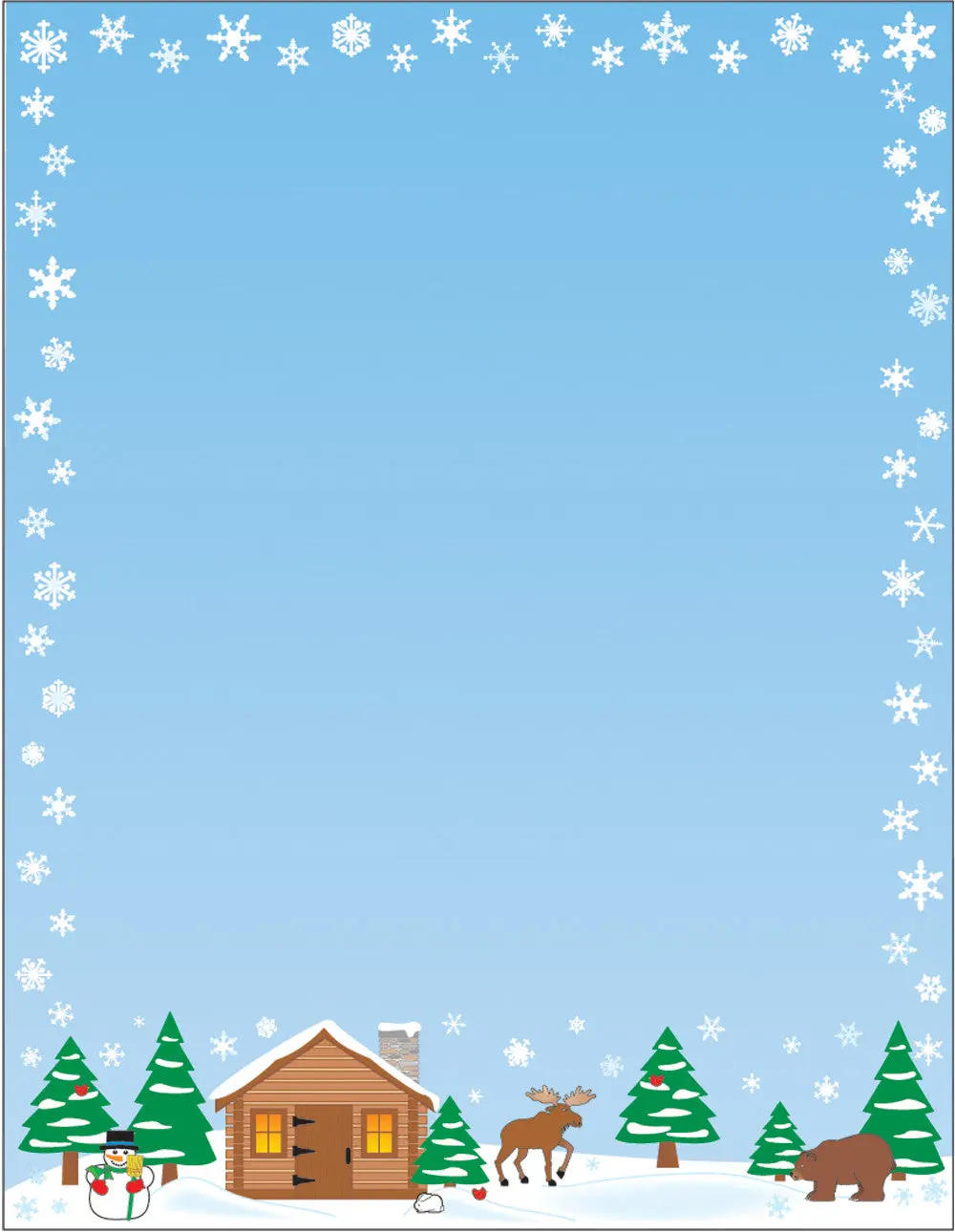 SHAPES ETC. Designer Winter Paper, 8.5" x 11", Acid-Free, 50-Sheet Package, Fully Compatible with Printers, Lasting Quality