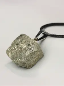 Raw Pyrite Stone Necklace – Natural Protection Crystal Pendant for Abundance & Strength