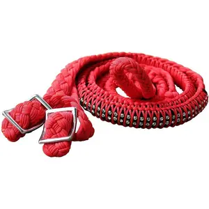Braided Poly Horse Barrel Reins Flat Grip Knots Crystal 1" X 8Ft | Racing Rein Gifts