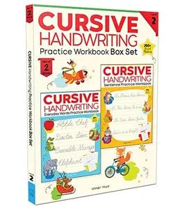 Cursive Handwriting: Everyday Letters and Sentences: Level 2 Practice Workbooks For Children (Set of 2 Books)