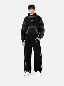 Aelfric Eden Souffle Cloud ICON Boxy Set Premium Unisex 2 Piece Oversized Batwing Sleeve Hoodie & Baggy Pants Leather Patch Y2K Heavyweight Streetwear