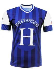 Men's Honduras & American Flag T-Shirt, Arza Design Patriotic Football Style, Sporty Casual Long Sleeve, All Seasons Fitted Tee, Soccer Tee