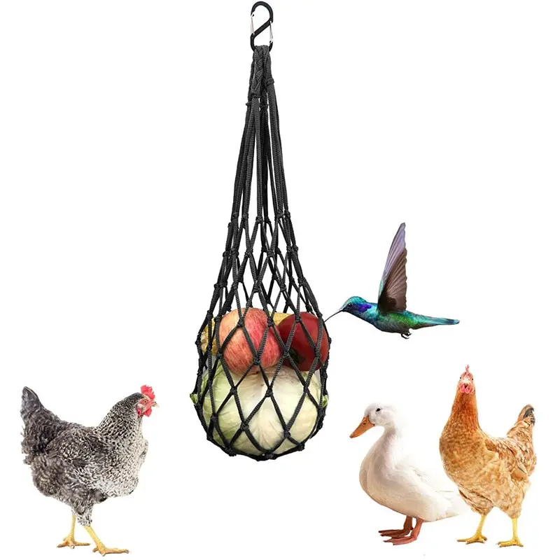 Chicken Vegetable Net Bag Poultry Fruit Holder Chicken Cabbage Feeder Treat