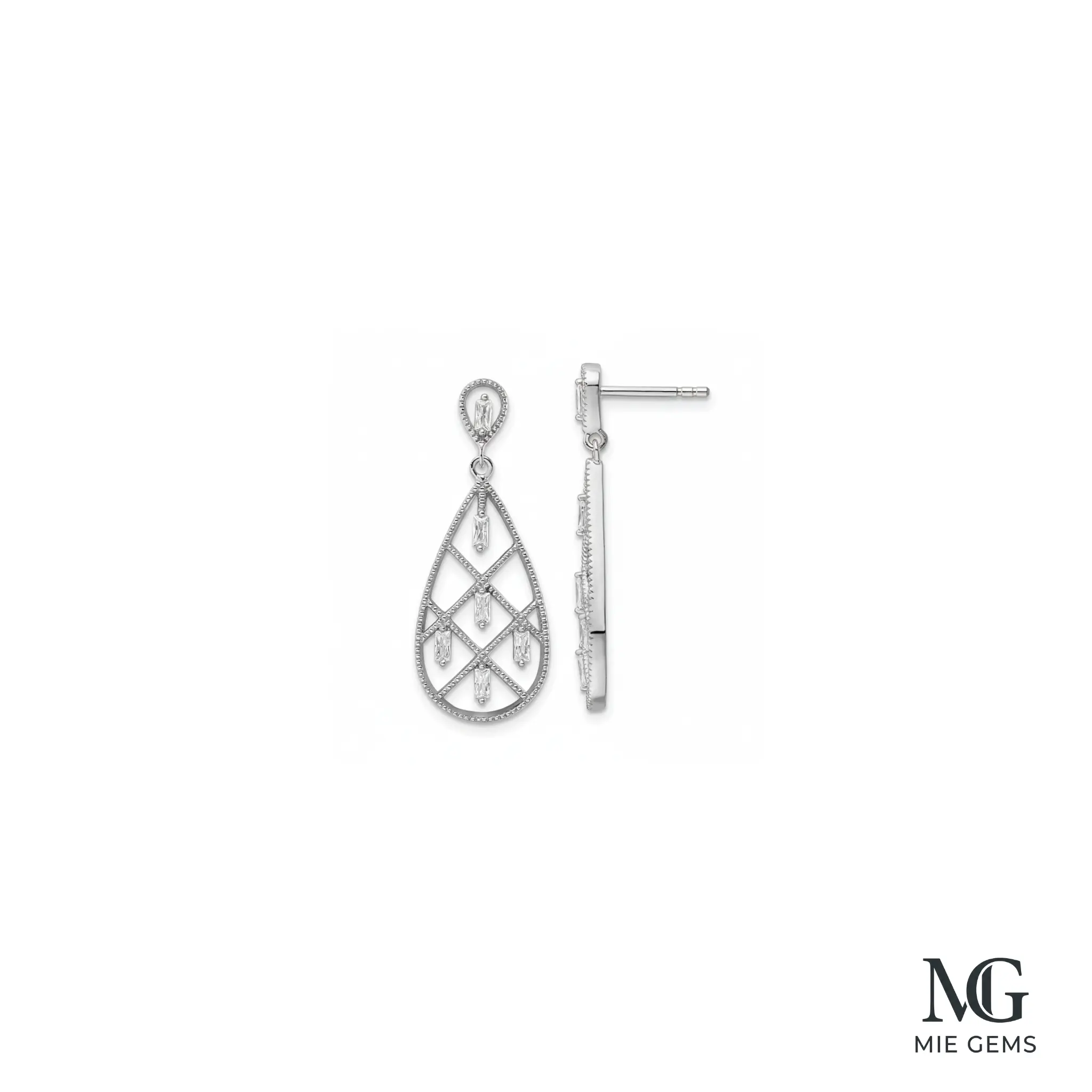 Baguette Teardrop Earrings