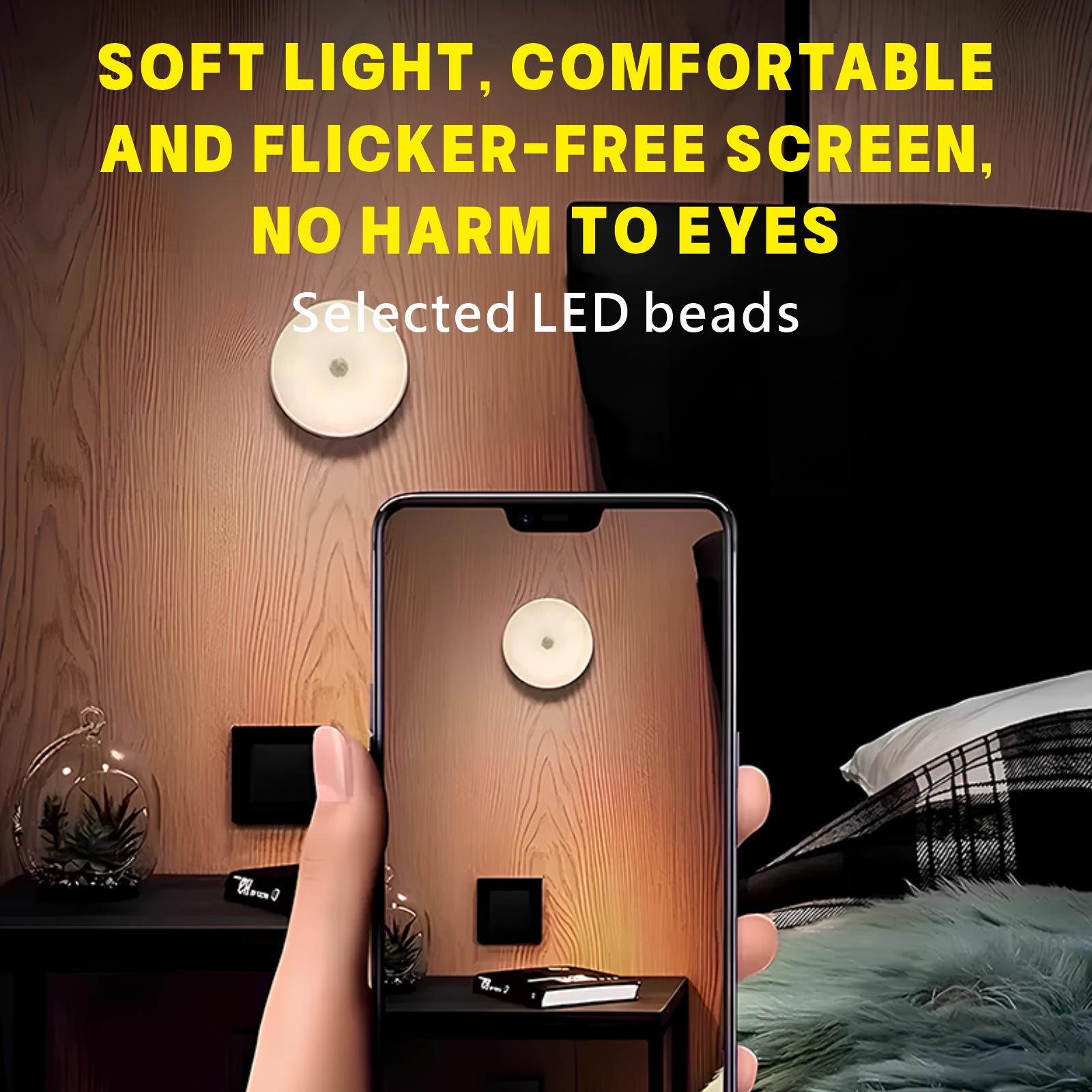 Dimmable touch light, rechargeable battery-powered touch light, magnetic adhesive wardrobe light with two lighting modes and USB charging mode, wireless magnetic sticker night light, 3000K warm white light, powered by a 1000 mAh battery, warm yellow, dimm