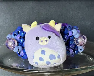 Partying Purple Cow Squishmallow Kandi Cuff