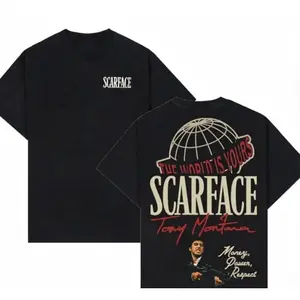 TikTok Shop Deals Scarface two-sides Y2K streetwear Graphic Tee (Viral) summer outfits iconic movie design casual crewneck printed top