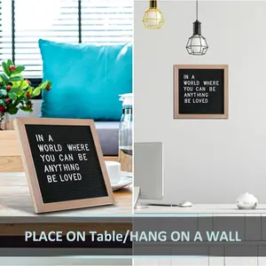 1 Set, 10x10 Inch Felt Letter Board Message Board DIY Replaceable Letter Board 247 Letters Numbers Symbols Adjustable