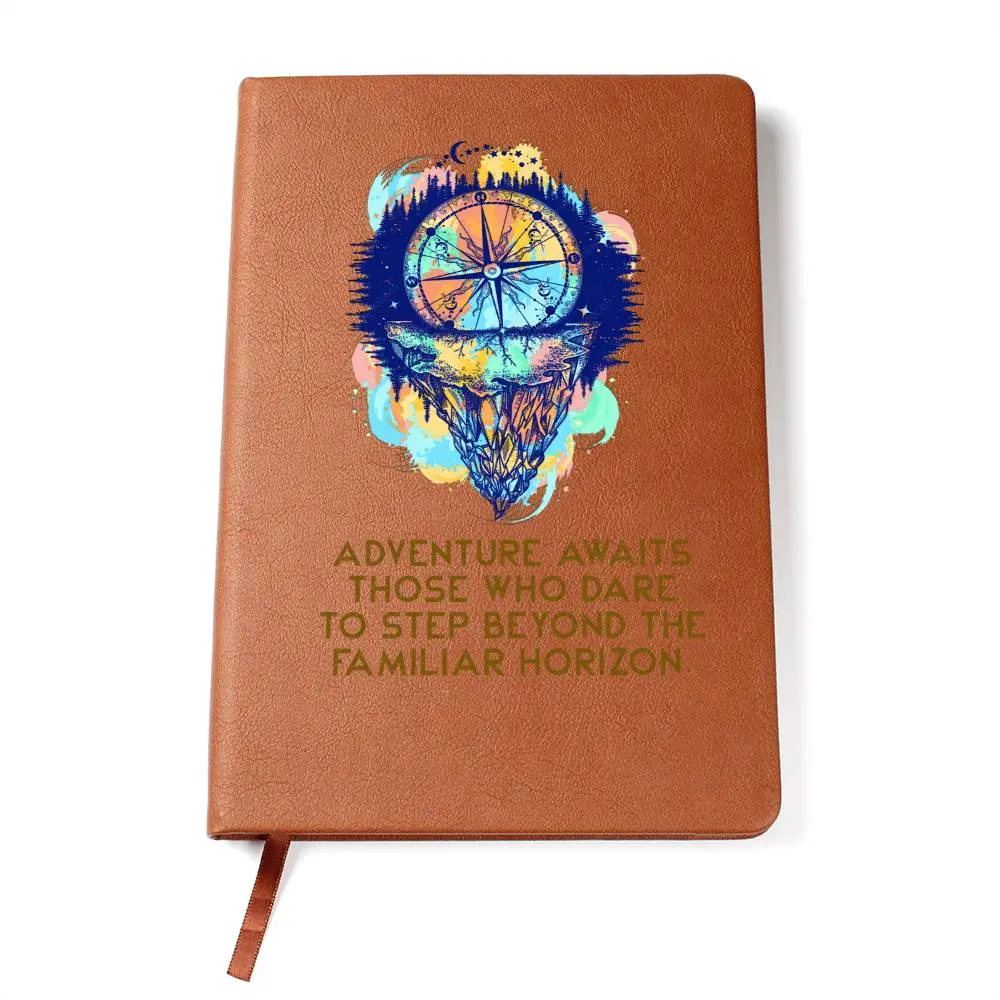 Customized Faux Leather Printed Cover Journal - 200 Pages, Journaling Supplies, Personalized Gift for Adventure Enthusiasts, Notebook Goals Organizer, Office Stationery with Ribbon Bookmark, Aids Organizing & Quiet Racing Mind