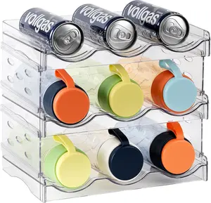 Homewinner Acrylic Water Bottle Organizer / Stackable Bottle Storage Holder Rack Wine and Drink Organizer for Cabinet, Kitchen Pantry Organization and Storage Organizer Rack