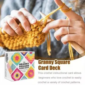 【Upgraded 2025 Gifts】Granny Square Crochet Card Set, Unique Patterns, 50 Unique Designs, Beginner-Friendly Knitting & Crochet Guide, Perfect for Craft Enthusiasts, Best Gift for Mom, Christmas Gift