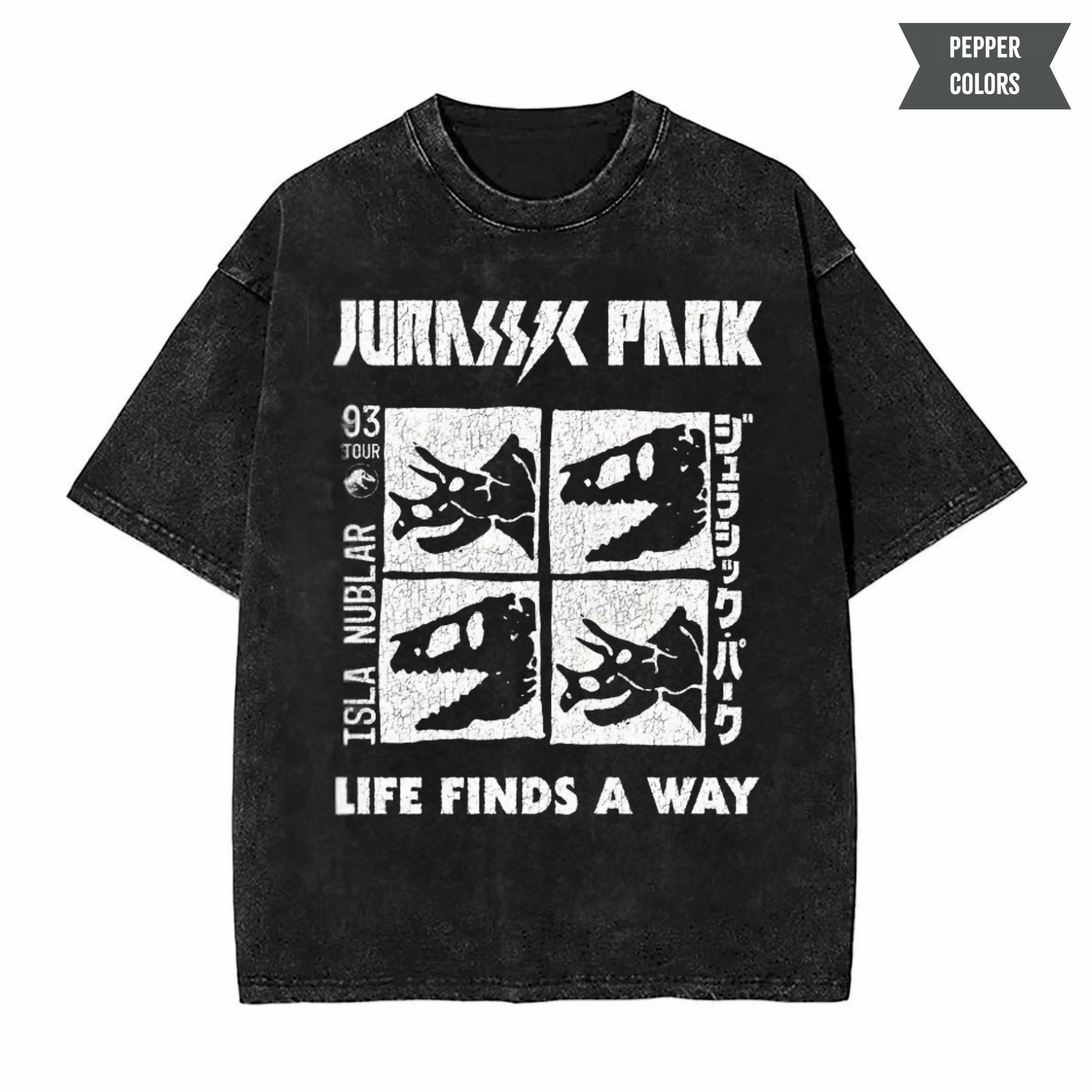Jurassic Park '93 Tee, Life Finds a Way Graphic Shirt, Isla Nublar Dino Tour Tee, Streetwear Vintage Tee, Unisex Gift For Menswear Womenswear Streetwear