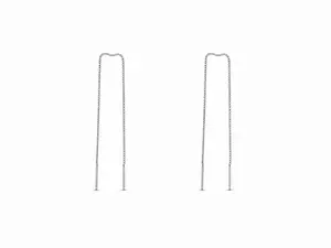 925 Sterling Silver Long Chain Threader Earrings (1 Set)