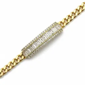 14k gold plated Bracelet with zircon diamonds for Men and Women- Stylish and Durable Jewelry accessory sories