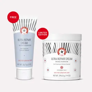 Ultra Repair Cream Peppermint Twist Intense Hydration 14oz & FREE 2oz Hydrating Moisturizer for Dry Skin & Eczema Relief