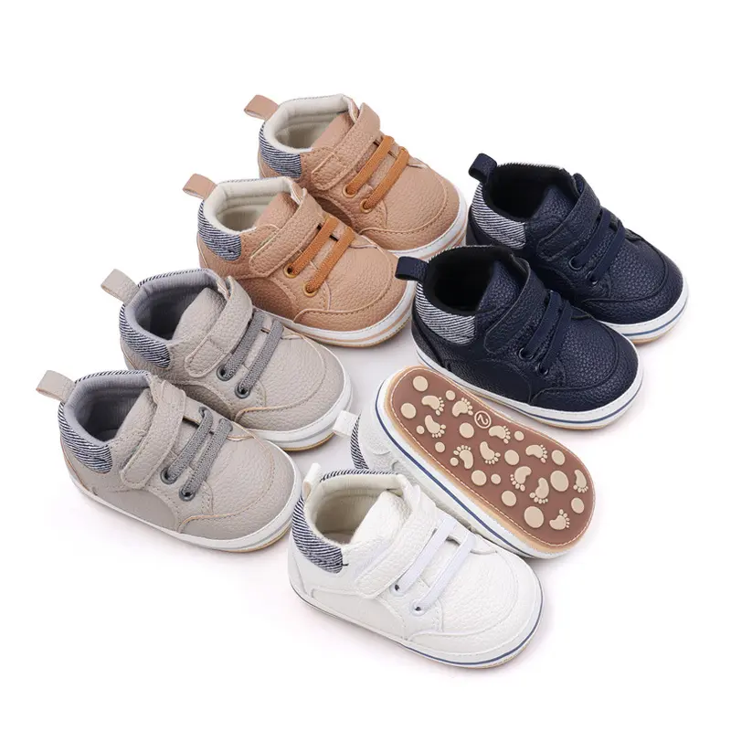 Baby's First Walking Shoes - Dark Blue Artificial PU Leather Soft-Sole Cruisers, Non-Slip Wear-Resistant Everyday Essentials for 0-12M Infants, Stylish Solid Color Gift Item