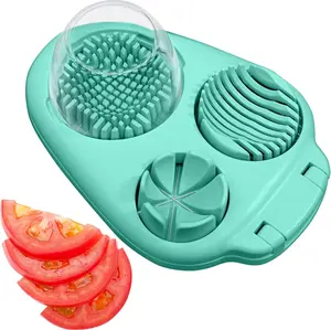 Egg Slicer for Hard Boiled Eggs - 3 Slice Modes Egg , Heavy Duty, Stainless Steel Dicer - Kitchen  Tool for Strawberry, Mushroom, Grape, Cherry Tomato - Mint Green