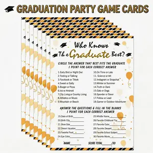 36PCS Who Knows Graduate Best Game Cards Class of 2026 Party Games Activities for High Senior College School Graduation Favor Supplies Graduation Decorations