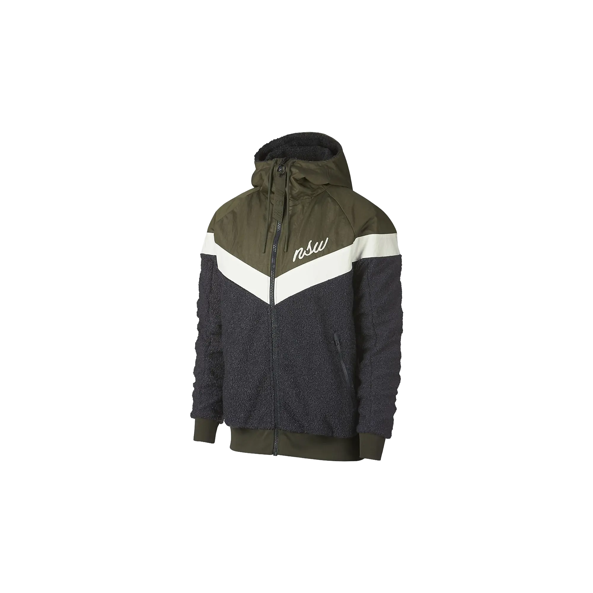 NSW Sherpa Windrunner Jacket "Olive Canvas / Anthracite / Summit White" 930316 395