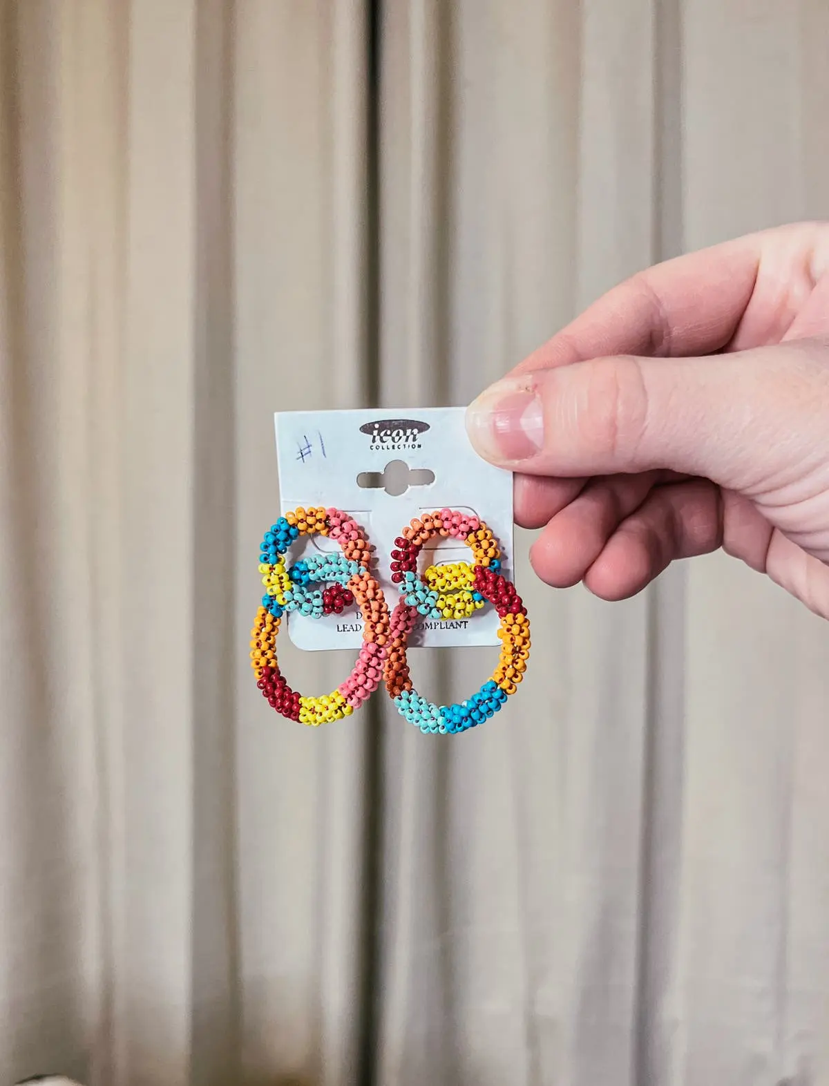 Double Link Rainbow Bead Earring