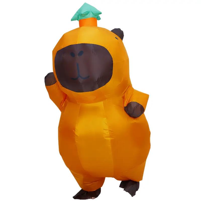 7ft Giant Dancing Capybara Inflatable Costume Mascot For Adult - Blow Up in 30s! Halloween & Christmas Party Dress Up Prop #PartyTok Prank Your Friends! (Tear-Resistant Polyester)